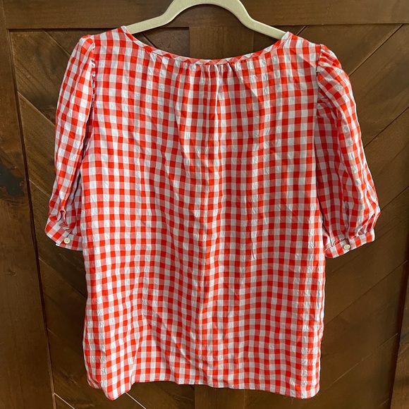 J Crew Greta Too in Red Gingham. M. NWOT - Picture 2 of 4